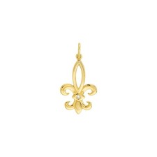 Pendentif Charm Fleur De Lis En Or Jaune 14K 1Pt