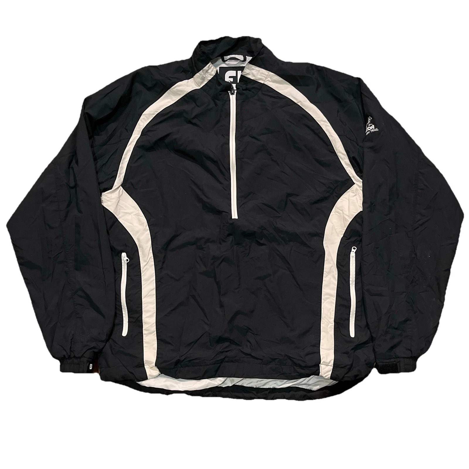 FootJoy Windbreaker Jacket Men’s Size Medium Black Half Zip Golf Pullover