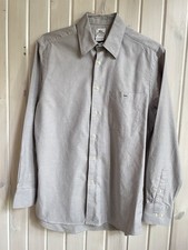 VTG Lacoste Men's Shirt 40 Gray Long Sleeve Button Down Chest Pocket Cotton