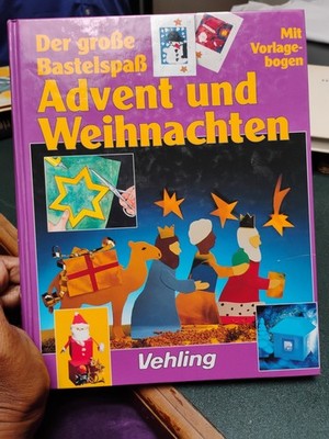 Advent & Weihnachten Grobe Bastelspab w/ Vorlagebogen by Vehling 1990's VTG HC