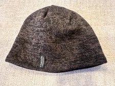 Cascade Mountain Tech Brown Merino Wool Beanie Knit Hat - Fleece Lined