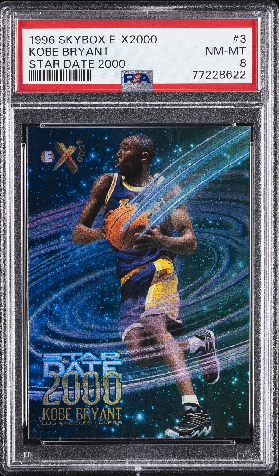1996 SKYBOX E-X2000 STAR DATE 2000 #3 KOBE BRYANT PSA 8