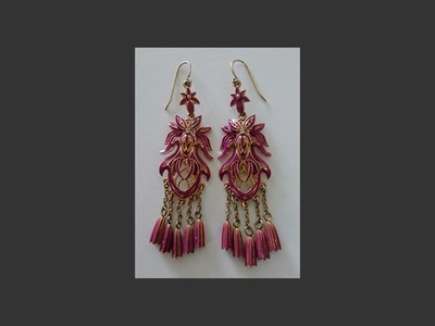 Designer Ohrhänger von  lee angel  - pink/gold