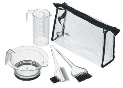 Comair 3011709 Färbe Zubehör Set, 5 teilig, transparent