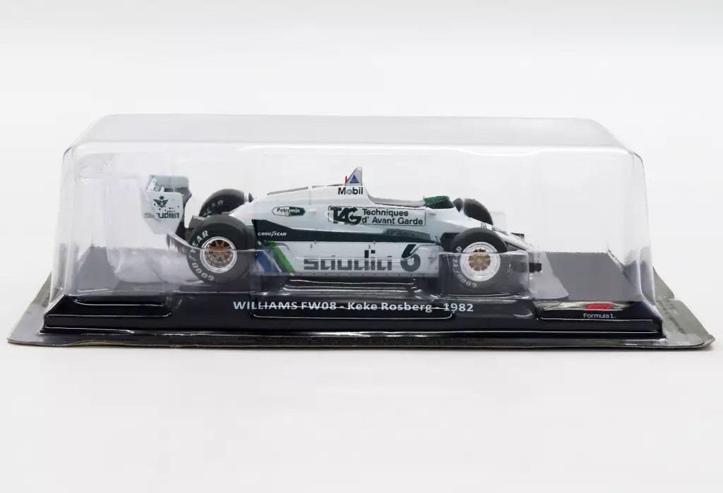 Minicar 1/24 Williams Keke Rosberg -1982 6 White Black Big Scale F1 Collection