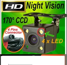 170° Universal HD 4 LED Waterproof Camera Car Reverse Backup Camera Night Vision