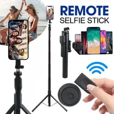 68" Portable Wireless Remote Selfie Stick Tripod Phone Stand For iPhone Camera