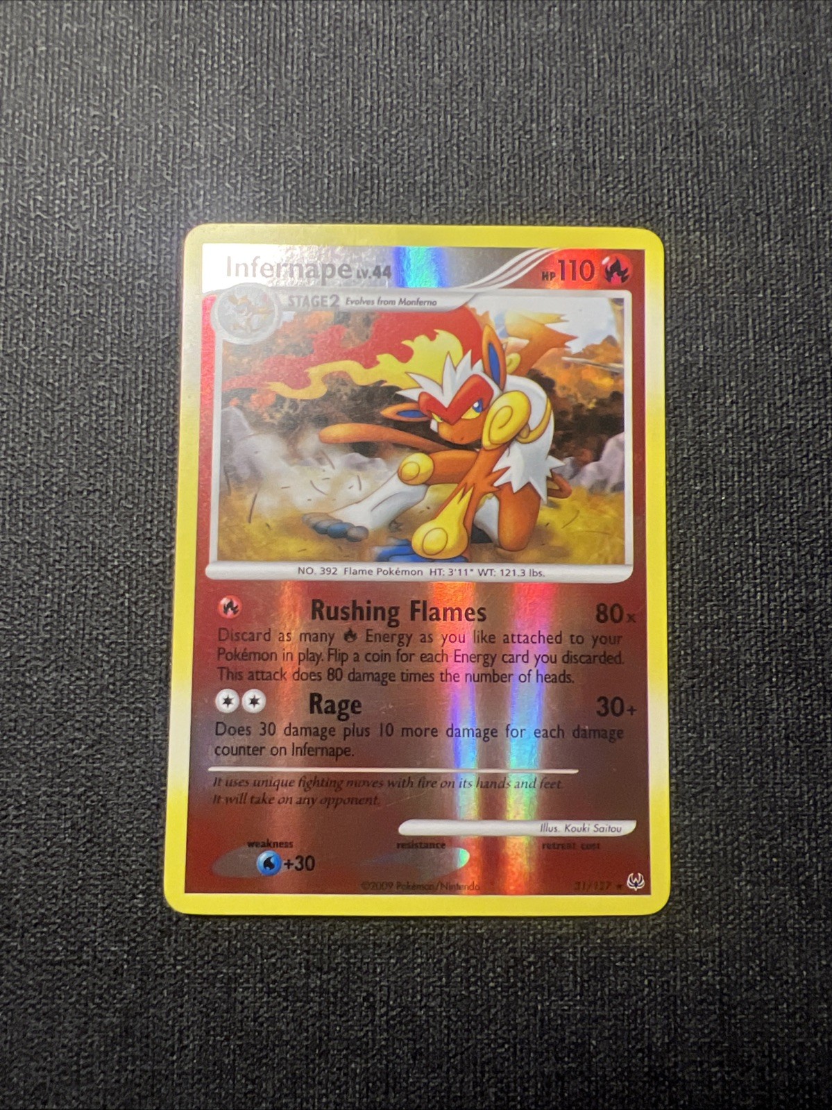 2009 Pokémon TCG Platinum Infernape Lv44 HP110 Reverse Holo 31/127 LP
