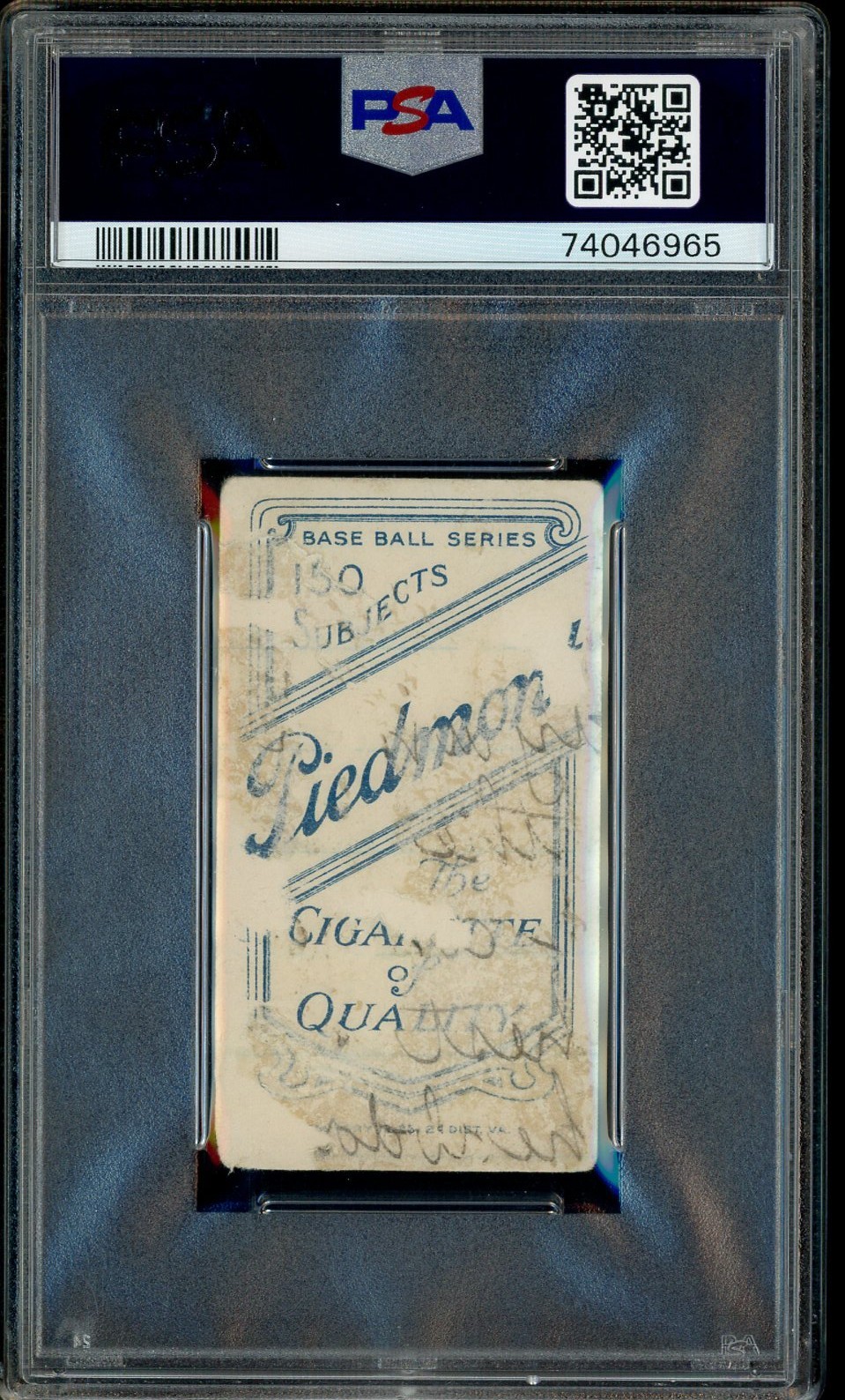 T206 Walter Johnson HOF Portrait Piedmont 150 Subjects PSA 1 PR (MK) view 2