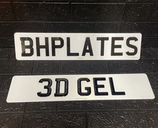 3D GEL FULLY ROAD LEGAL FRONT BACK PAIR  NUMBER PLATE DVLA REGISTERED ROAD LEGAL