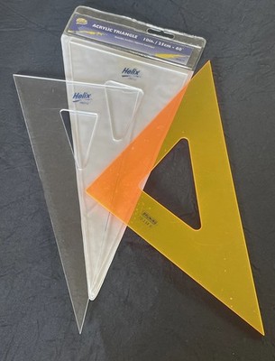(2) Helix Acrylic 10  with 60 Degree #06010 & Bruning 70-134 Orange 8'' Triangles