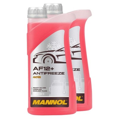 Kühlerfrostschutz MANNOL Longterm Antifreeze 2x 1 Liter Fertiggemisch -40°C rot