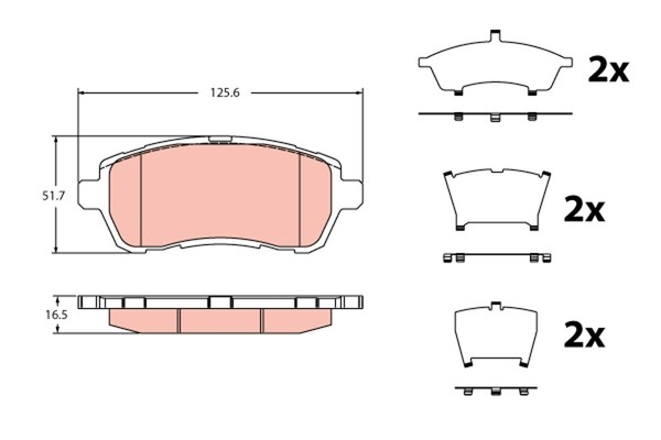 Bremsbelagsatz Scheibenbremse TRW GDB2404 FüR Ford Fiesta 6 CB1 CCN Van LPG Tdci-image