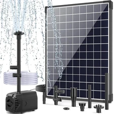 25W Solar Fountain Pump, Solar Water Pump with Water Flow Adjustable, Water P...