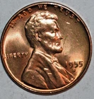 1955 S S/S Doubled Die Obverse  Lincoln Wheat Cent Penny Red BU Coin RPM