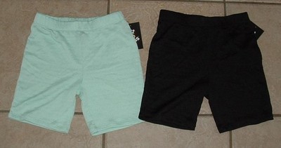 NEW NWT Girls Sz Medium (8-10) Black & Green Pull On Shorts 2 Pc Lot ART CLASS