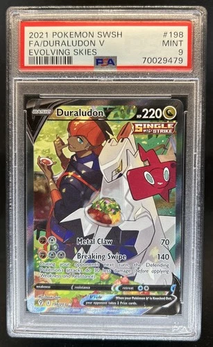 2021 Pokemon SWSH Evolving Skies Duraludon V Alternative Art #198/203 PSA 9