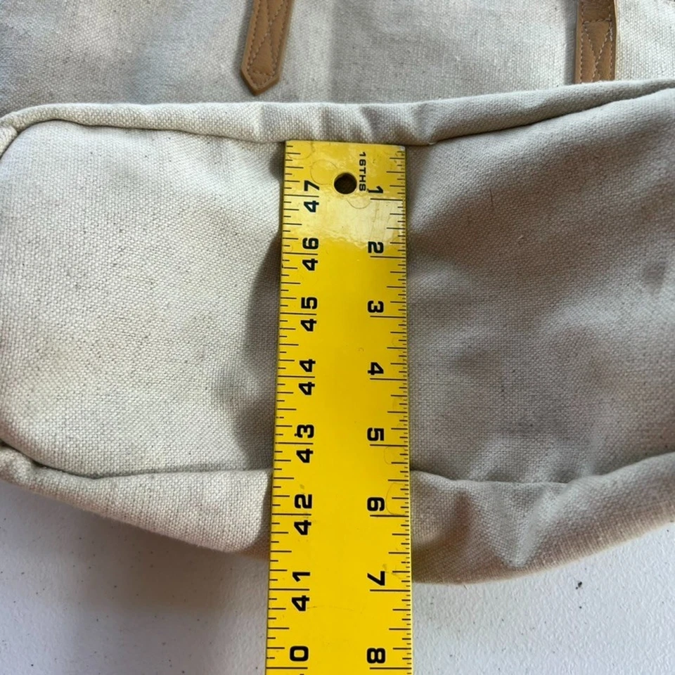 Old Navy Tote Bag Purse Women's Beige Canvas Beach Picnic Casual - Image 4 of 4