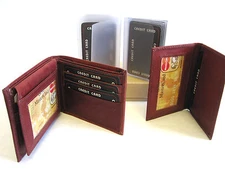 FATHERS DAY GIFT BOX 4 IN 1 WALLET INSERTS CREDIT CARD HOLDER BROWN NEW 