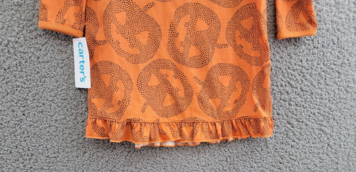 Carter's Pumpkin Print Long Sleeve Night Gown Toddler Girls 4T Orange Pullover - Picture 11 of 15
