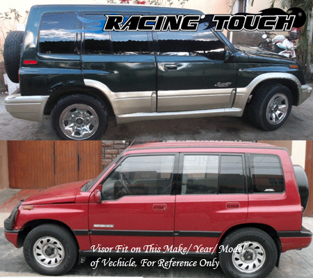 Out-Channel Window 2mm Visors Rain Guard Sunroof 5pc Suzuki Sidekick JA JS 89-98 - Bild 6 von 6