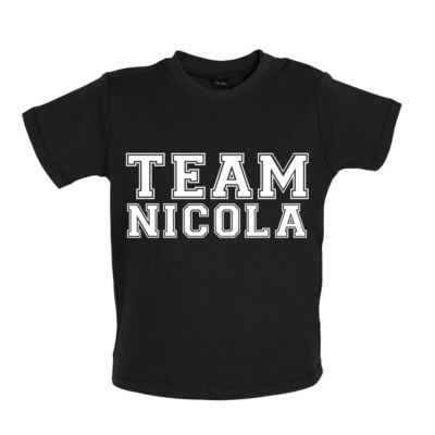Team Nicola - Baby T-Shirt / Babygrow - Gig Pop Tour Roberts Girls Singer Lyrics