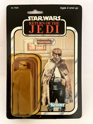 Star Wars, KENNER Vintage, ROTJ,PRUNE FACE, 77 Card Back, punched.