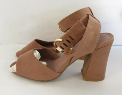 Next Damen-Sandalen mauvefarben Absatz zehenfrei mit Knöchelschnalle UK 7 Q/118