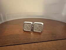 Vintage USA Signed HICKOK Cufflinks Gold Tone FLEUR DE LIS