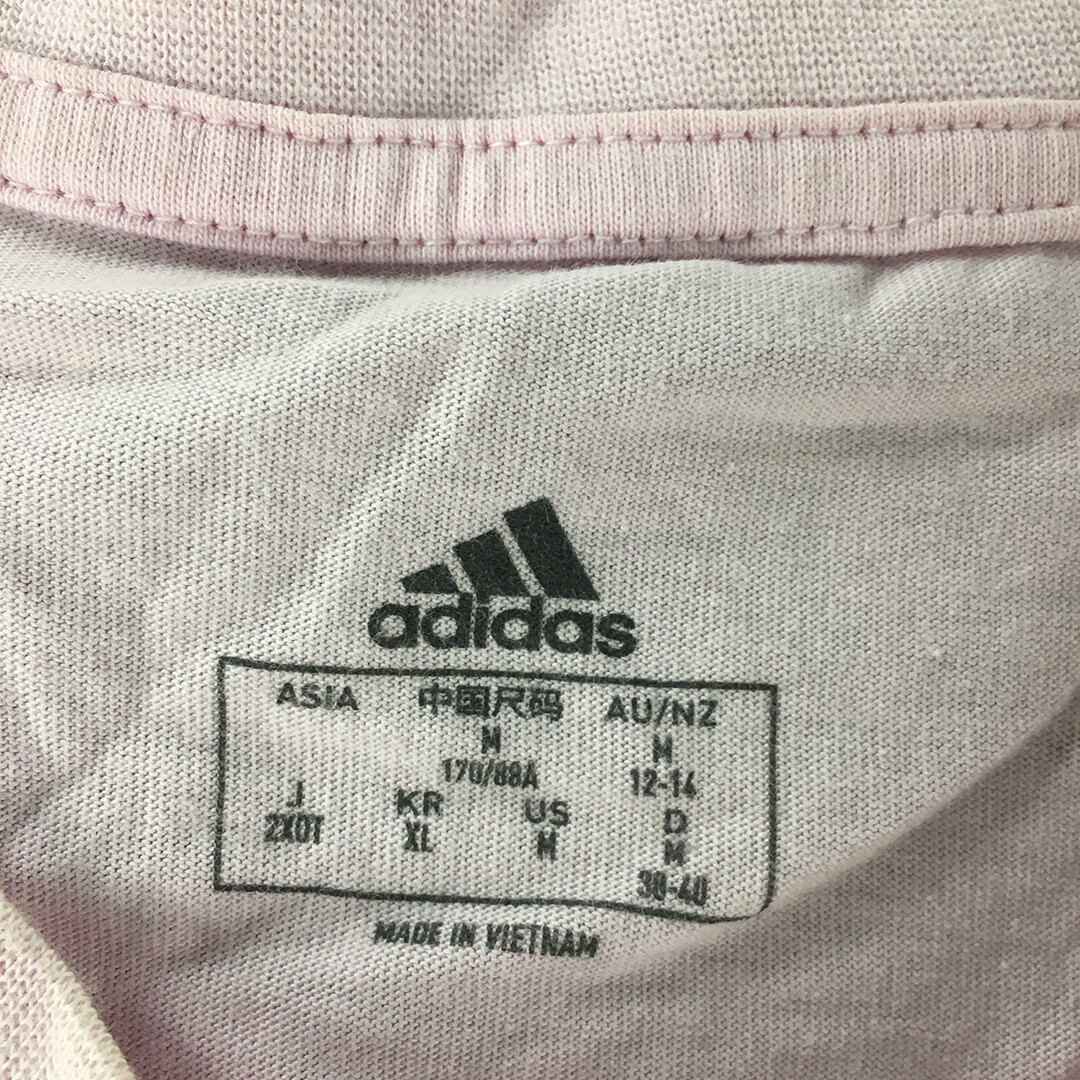 Adidas Womens TShirt Size M Pink Logo Crew Neck Short Sleeve Top eBay
