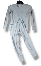 Cat  Jack 2 pc Gray Waffle Thermal Long Sleeve Top and Pants Set Boys L 12 - 14