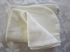 Baby Morgan White Receiving Blanket 100% Cotton Waffle 30 x 40 USA Made New