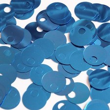 Large Hole Round Sequin 20mm Sky Blue Metallic. Couture paillettes. Made in USA