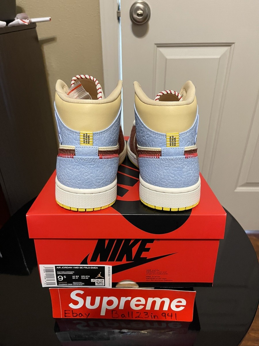 DS New Air Jordan 1 Mid SE Fearless Maison Chateau Rouge Sz DS New Air Jordan 1 Mid SE Fearless Maison Chateau Rouge Sz