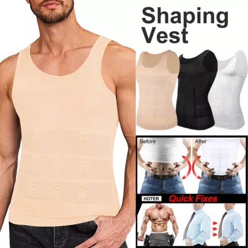 Herren Body Shaper Schlankmacher Shirt Kompression Weste Slim Shapewear Tank Top Girgle - Bild 9 von 46