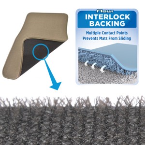 Car Carpet Floor Mats Medium Beige 4pc Set No Slip or Skid Lock-In-Place Backing