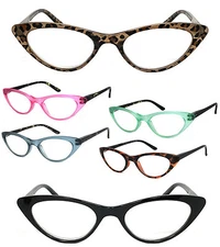 1 or 3 Pair(s) Retro Woman Cat Eye Full Lens Reading Glasses Spring Temple