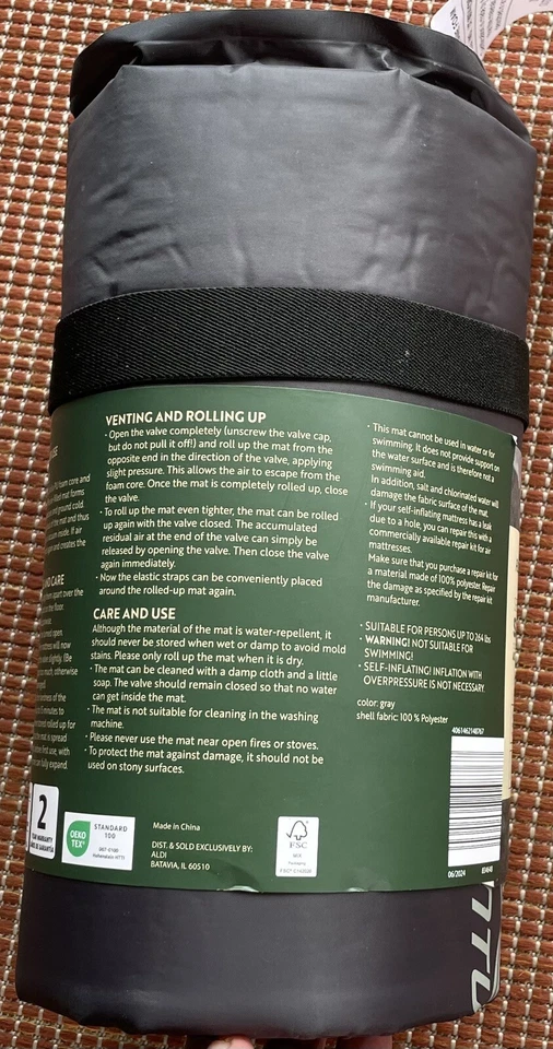 Adventuridge Selbstaufblasende Camping Backpacking Isomatte Pad - Bild 4 von 4