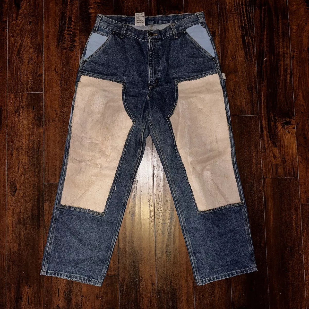 Vintage Carhartt Jeans Double Knee Carpenter Pants Paint Custom 36x30 B73  DST