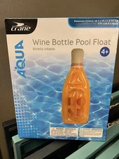 NIB BACHELORETTE Pool Floatie Rose  Wine Bottle Inflatable 5.5 Foot Pool party