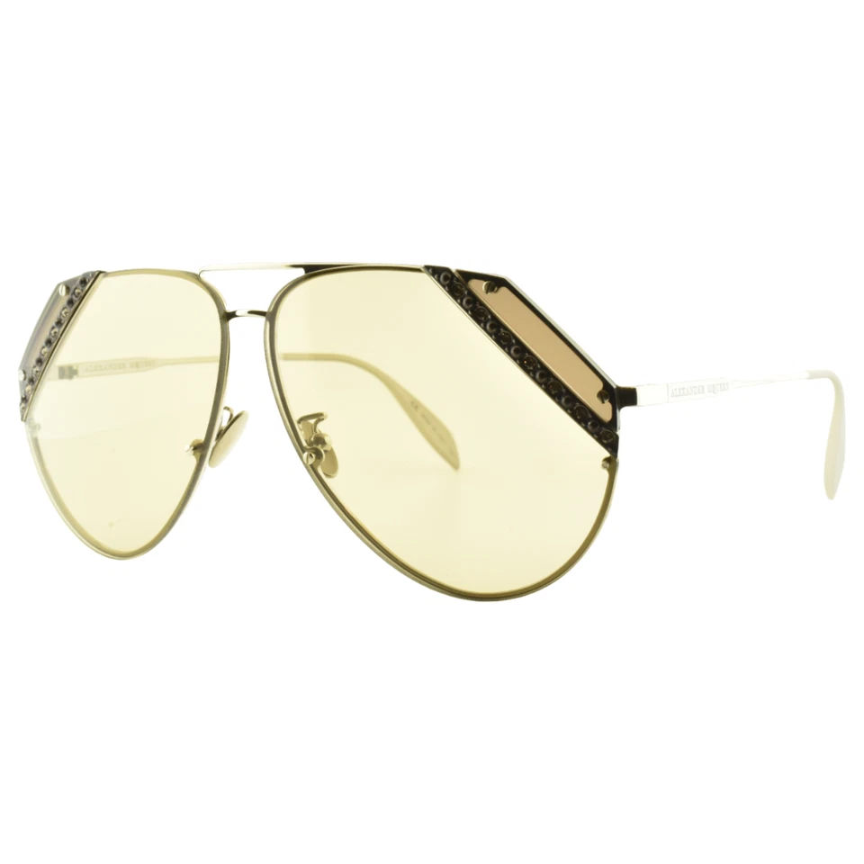 ¡¡NUEVO!! Gafas de sol Alexander McQueen AM 0117S 004 plateadas ovaladas borde completo para mujer Foto 2 de 4
