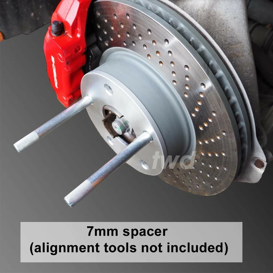 DISTANZIATORI RUOTE IN LEGA 7MM 15MM + BULLONI NERI PER PORSCHE 911 996 997 991 992 DADO - Immagine 3 di 4