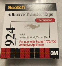 3m 92434 Adhesive Transfer Tape Roll, 3/4" Wide X 36yds