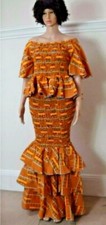 Registyle African Ankara Wax Print 2pcs Long Skirt & Top UK Sizes 10-16 SALE!!