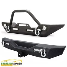 Off-road Steel Front Bumper & Rear Back Bumper Fit 2007-2018 Jeep Wrangler JK