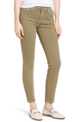 Pantalon Jean Skinny Femme Current/Elliott The Stiletto – Taille W32 Vert – Denim Stretch