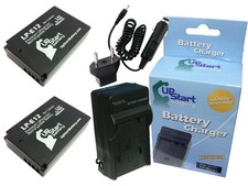 2x Battery Charger Car Plug EU Adapter for Canon EOS Rebel SL1, LC-E12