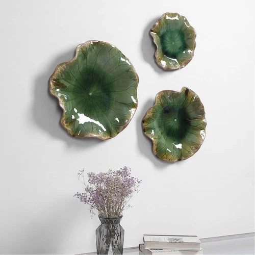Uttermost 04247 Abella Glazed Forest Green with Brown Wall Decor, Set of 3 - Picture 2 of 7