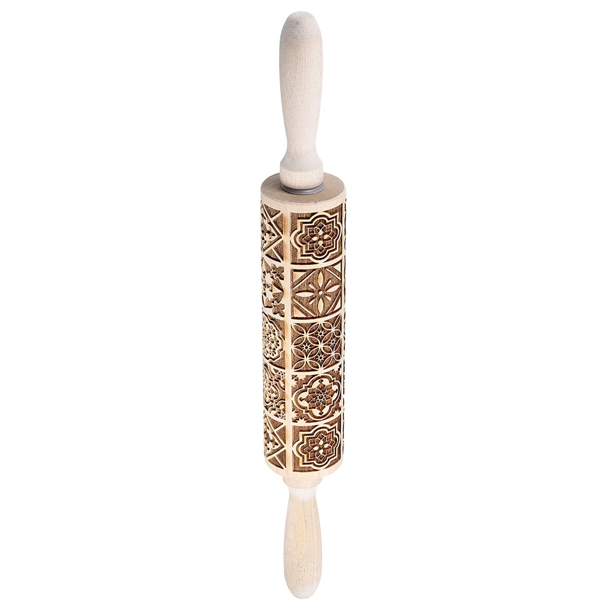 Rodillo de arcilla de madera estilo europeo relieve haya 35 cm x 4,5 cm