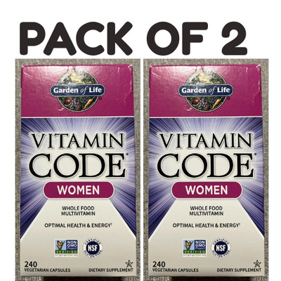 Garden of Life Vitamin Code Women   NON-GMO   240 Capsules   Pack of 2